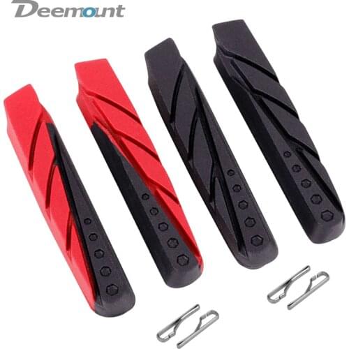 Deemount Robust Bicycle Brake Inserts for Aluminum Steel Wheel Rims Brake Pads Road Bike Caliper Braking Pads 1/2/4/6/10 Pair