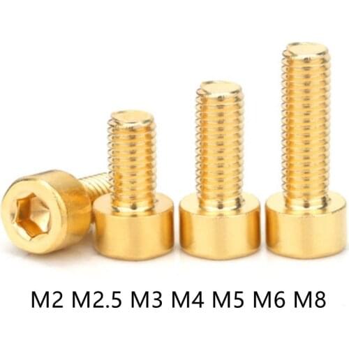 Brass hex socket screw M2 M2.5 M3 M4 M5 M6 M8 Brass Cap Head Screws 5-10pcs/lot