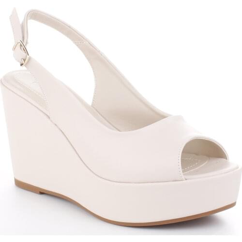 Womens Sandals Beige Casual Wedge Heeled Shoes 2021 Summer Season