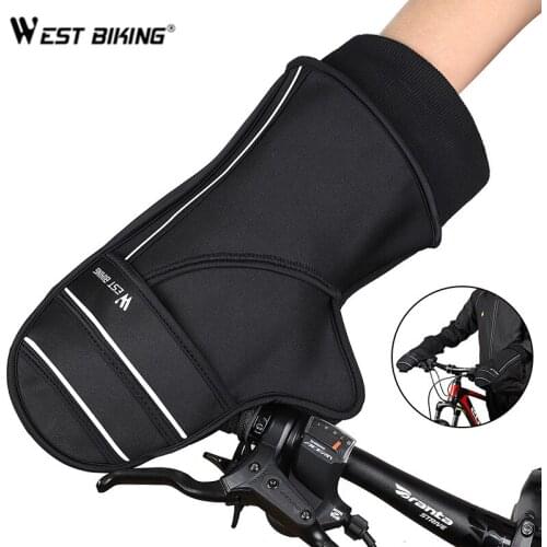 WEST BIKING Winter Bicycle Handlebar Gloves Warm Windproof Outdoor Snowmobile Gloves MTB Bike Brake Cycling Motorcycle Gloves