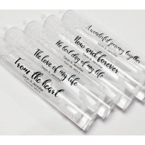 100pcs Personalized Wedding Decoration Bubble Labels Bubble Wand Label Clear,party Favor Stickers (not Include Tube)Adhesive
