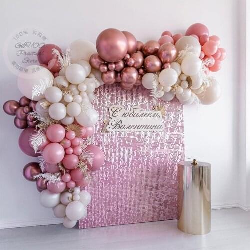 110Pcs Rose Gold Balloon Garland Arch Kit Wedding Birthday Balloon Party Decor Kids Baby Shower Latex Balloon Decorations