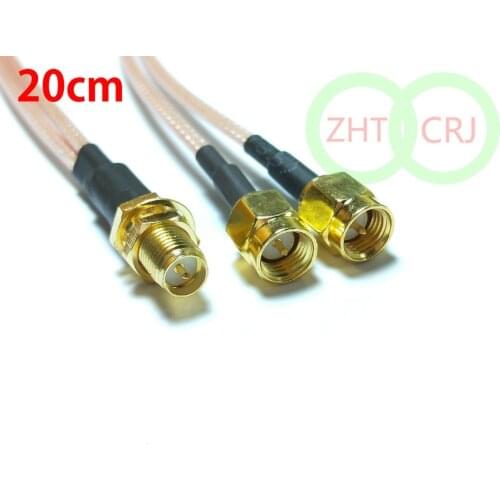 20pcs/50pcs RG316 RP sma female to 2X Sma male Splitter Pigtai