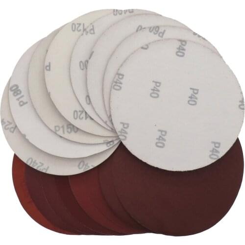 20pcs Round Red Sandpaper 6 Inch 150mm Sanding Disk Sand Pad Sheets Grit 40-2000 Hook Loop Sanding Disc Self Adhesive