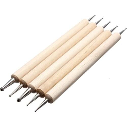 5pcs Dotting Ball Stylus Slipster Pottery Sculpting Kit Polymer Clay Shape Cutters Pumpkin Carving for Beginners