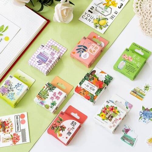 50pcs Flower Plant Stickers Set Leaf Succulent Fruit Floral House Note Sticker Home DIY Art Decoration Diary Gift Seal A6094