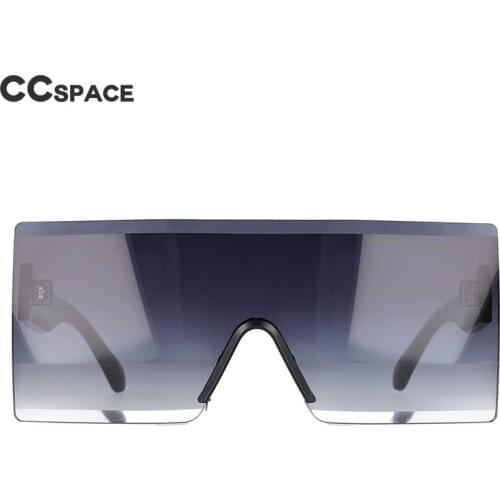 51077 Rimless Oversized One-Piece Lens Square Sunglasses Fashion Men Women Shades UV400 Vintage Glasses