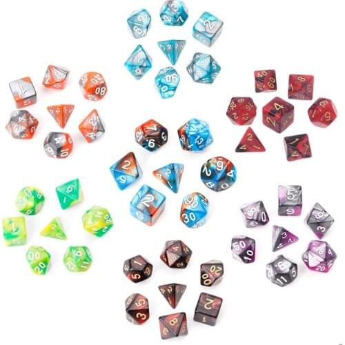 7pcs/Set Acrylic Polyhedral Dice For TRPG Board Game Dungeons And Dragons D4-D20