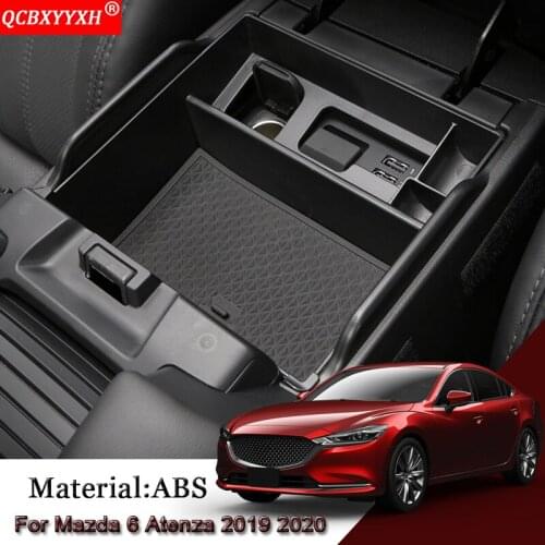 Car Styling ABS Car Armrest Box Storage Car Armrest Storage Box Covers Automobile Accessories Fit For Mazda 6 Atenza 2019 2020