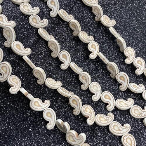 White Howlite Turquoises Beads Comma Shape Loose Spacer Beads For Jewelry Making DIY Bracelet Necklace Accessories Gift