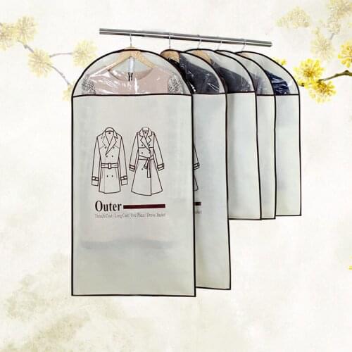 5Pcs/set Large Sizes Hanging Garment Bag Moth-proof Clothing Covers Dust proof Cover Storage Bag Clothes Suit Coat Dress Jacket