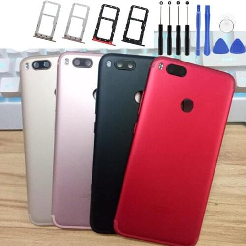 For Xiaomi Mi A1 MiA1 Battery Back Cover Rear Door Housing + Side Key Card Tray Holder Replacement Repair Spare Parts