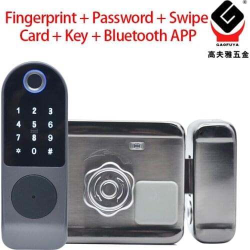 Fingerprint Door Lock Waterproof Outdoor Gate Bluetooth Lock TT Lock App Passcode Rfid Card Key Front Electronic Lock