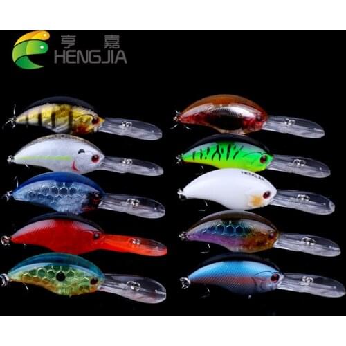 HENGJIA 10PCS hard crankbaits plastic artificial floating lures wobblers swimbaits pesca fishing tackles 9CM 13G 6#hooks