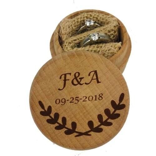 Personalized Initials Rustic Ring Bearer Box Custom LOGO Wedding Ring holder vintage Wedding Ring Bearer Pillow Box