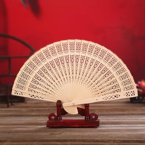Chinese Style Personalized Engraved Foldable Fan Wooden Handheld Pocket Fan Birthday Gift Party Wedding Ornament Home Decor