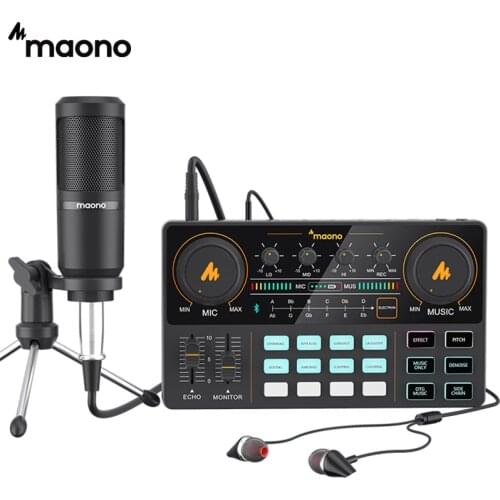 MAONO AU-PM360TR Condenser Microphone 3.5mm to XLR Cardoid Mic With Tripod for Tiktok Podcast Vlog PC Phone Audio Recording