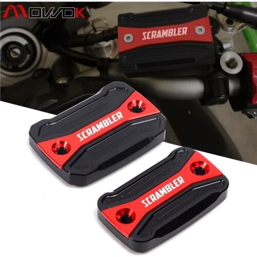 Black&Red&Titanium With LOGO Scrambler For Scrambler Icon/Full Thgrottle/Desert Sled 2019-2020 Brake Fluid Reservoir Cover Cap