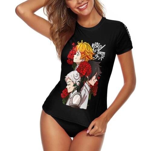 Swimsuits Cosplay The Promised Neverland Anime Women Girl Set Tankinis Two Piece High Waist Bikini Sexy Swimming Beach Bathing