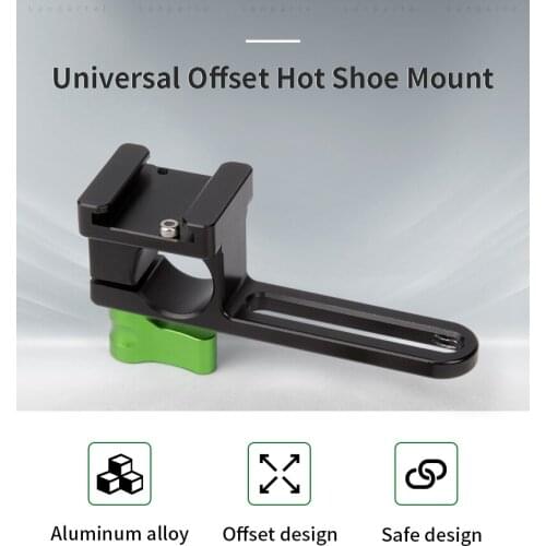 Lanparte Offset Cold / Hot Shoe Mount with 15mm Rod Clamp for DSLR Camera Accessories