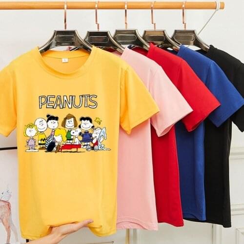 Summer Casual Loose T-shirt Korean Style Multi-Color Student Short Sleeve with O Neck Womens Slim Fit All-match Couples Tshirt