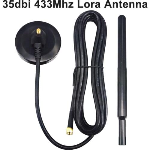 35dbi 433Mhz Lora Antenna Long Range Antenna SMA Male with Magnetic base for Internet Communication Ham Radio Signal Booster