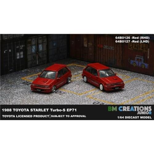BM Creations 1:64 Toyota 1988 Starlet Turbo-S (EP71) Diecast Model Car