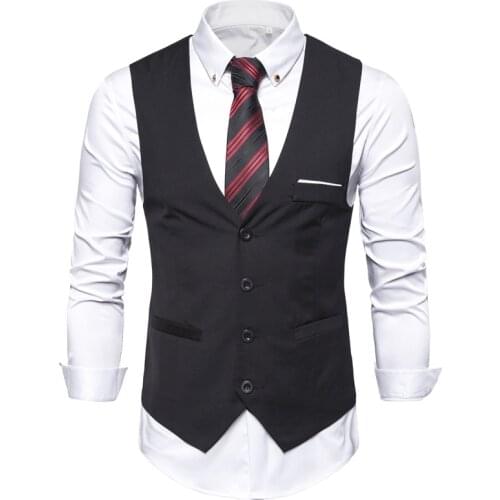 Mens Vest Waistcoat Business Casual of Fashionable Suit Jacket Vest of Fashionable Dress for Men