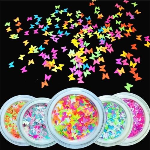 Butterfly Shape Nail Flakes Sticker Paillette 3D Laser Glitter Bow Tie Sequin Nail Art Decorations DIY Beauty Tips