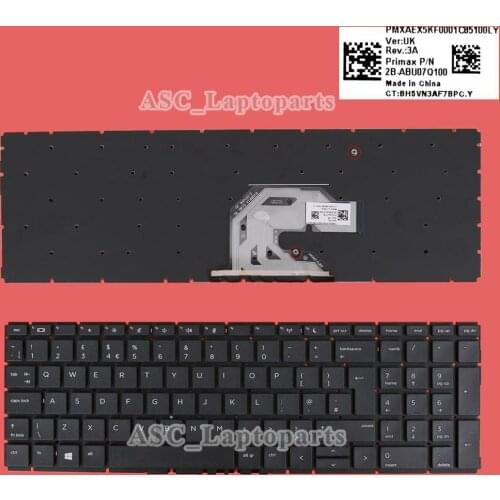 New UK English QWERTY Keyboard for HP Probook 450 G6 455 G6 450R G6 Laptop , Black Frame Black, NO BACKLIT