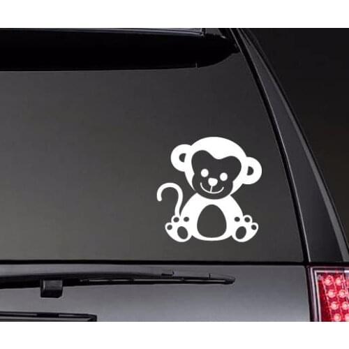 Adorable Baby Monkey Car Sticker Rearview Mirror Decal Car Window Bumper Cute Waterproof Hot Selling ZP0619