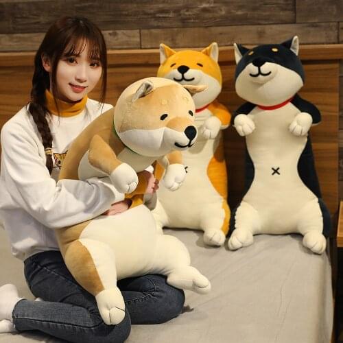 120CM lovely Shiba Inu & Cat Plush Toys Long Animal Dog&Cat Pillow Stuffed Toy for Children Baby Sleep Cushion Birthday Gift