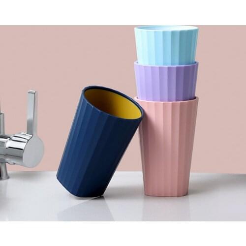 Simple Toothbrush Cup With Handle Solid Color Wash Cup Travel Mouthwash Water Mug For Couples Bathroom Accessories
