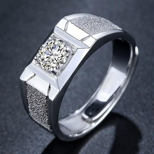 Luxury Mens Ring 100% 925 Sterling Silver Wedding Engagement Platinum Party Exquisite Elegant Jewelry Classic Trendy Romantic