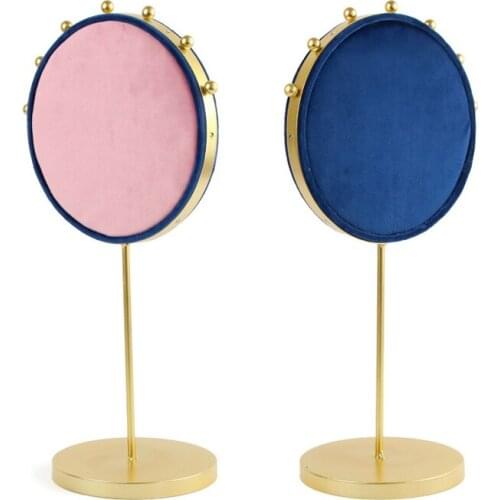 Luxury Jewelry Set Ornament Display Stand Pink Microfiber Earring Holder Necklace Bracelet Ring For Counter Jewellry Dispaly