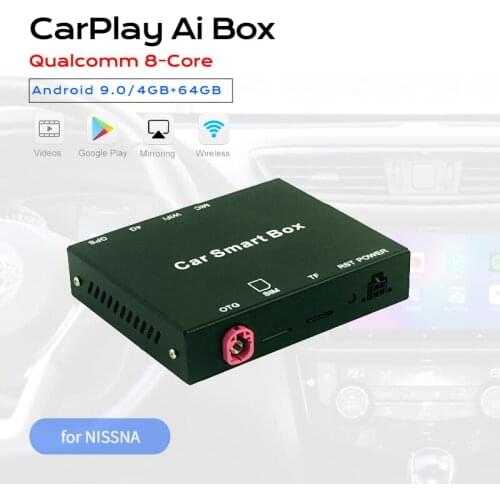 Exploter Ai Smart Box for Altima Rogue Armada Kicks Adding Android 9.0 OS Wireless CarPlay Qualcomm 8-Core 4GB+64GB Mifi Dual BT