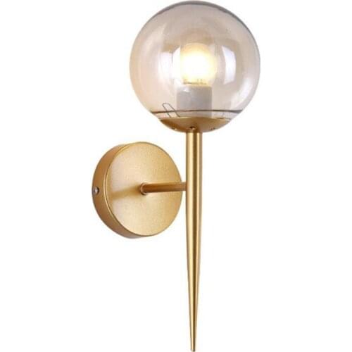 Modern Loft Art Led Wall Lamp Concise Glass Ball Aisle Mirror Bedside Retro Study Cafe E27 Wall Lighting Free Shipping