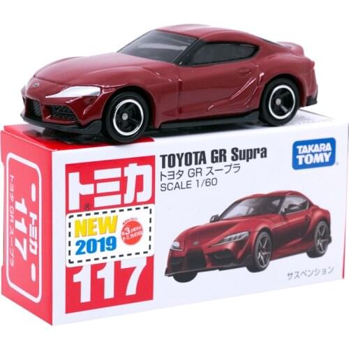 Takara Tomy Tomica No. 117 Toyota GR Supra Red Mini Diecast Car Toys for Children with New Lable