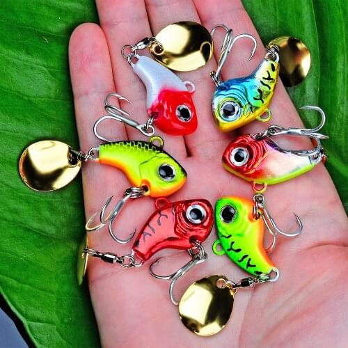 1Pcs Rotating Metal VIB Vibration Bait Spinner Spoon Fishing Lures 5g 10g 15g 20 Jigs Winter Fishing Hard Baits Tackle Pesca