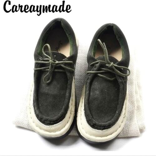 Careaymade-2020 Genuine leather shoes,Pure handmade pantshoes,The retro art mori girl shoes,Japanese flatform shoes ,3 color
