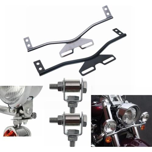 Chrome/Black 1pcs Motorcycle Light Metal Bracket Bar Driving Spot Fog Turn Signal Light For Honda Harley Suzuki Kawasaki lamp