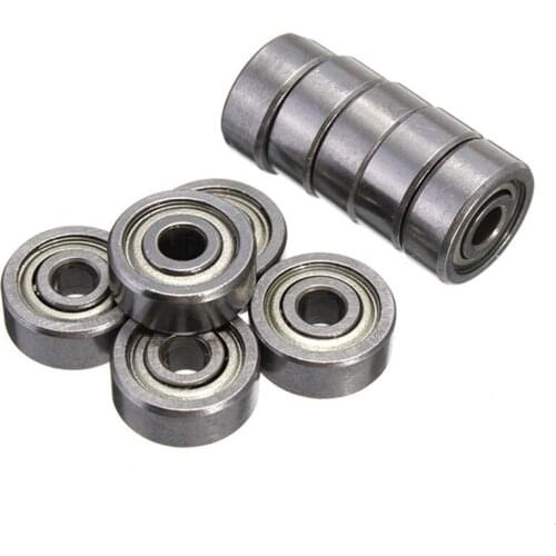 Aokin 10PCS 623ZZ Bearing ABEC-5 3x10x4 mm Miniature Deep Groove Ball Bearing Shielded Silver Chrome Steel Shafts