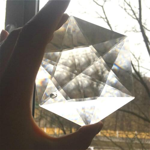 100MM Six Star Of David Tantrism Hexagram Crystal Chandelier Glass Prism Pendant Judaism Suncatcher