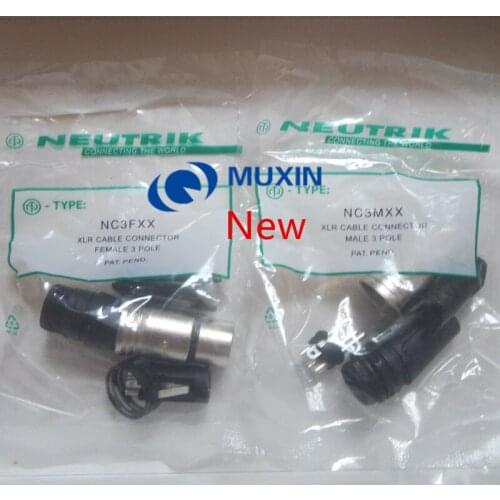 40PCS/lot original FOR NEUTRIK connector 20PCS NC3MXX & 20PCS NC3FXX Male et femelle Un ensemble 3 Broches XLR Connecteur avec