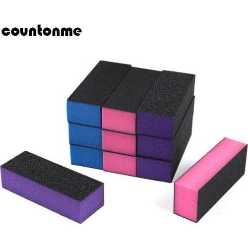 50Pcs Nail File Buffer Sponge Buffing Sanding Nail Files 100/180 UV Gel Nail Polishing Buffers 3 Sided manicure Pedicure Tools