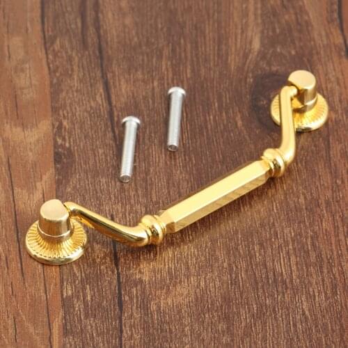 98mm Kitchen Drawer Cabinet Cupboard Pull Handles Knobs Vintage Wooden Wine Gift Box Furniture Handle 114*35mm with Screws