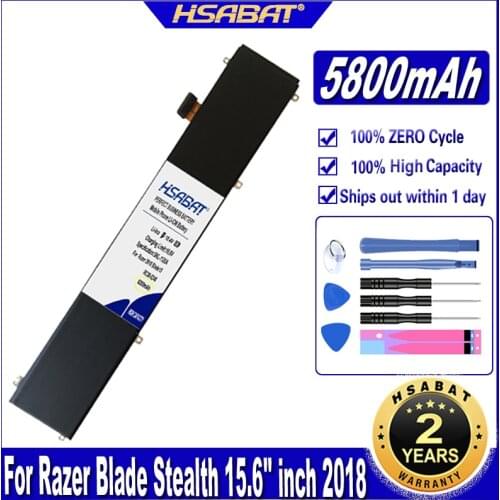HSABAT RC30-0248 4ICP4/55/162 5800mAh Laptop Battery for Razer Blade Stealth 15 RTX 2070 Max-Q LINGREN 15(i7 8750)Batteries