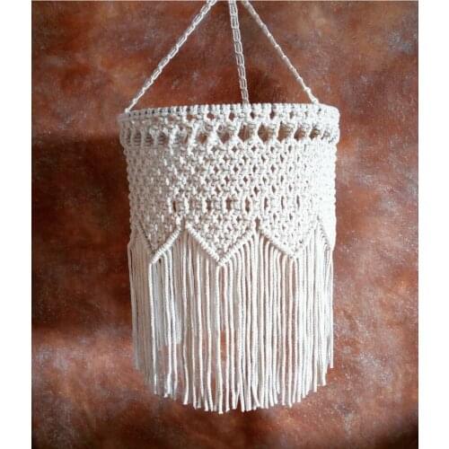 Bohemian Macrame Tapestry Wall Hanging Hand Woven Chandelier Lampshade House Model Room Coffee Restaurant Decoration