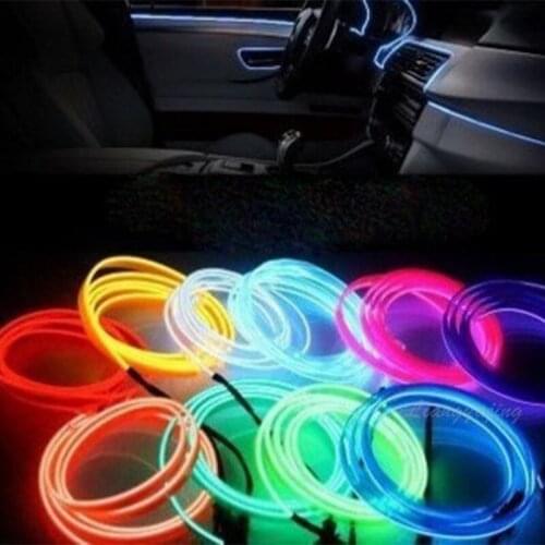 2Meters Atmosphere Lamps Car Interior Ambient Light Cold Light Line Decorative Dashboard Console Flexible Moulding Trim Strips