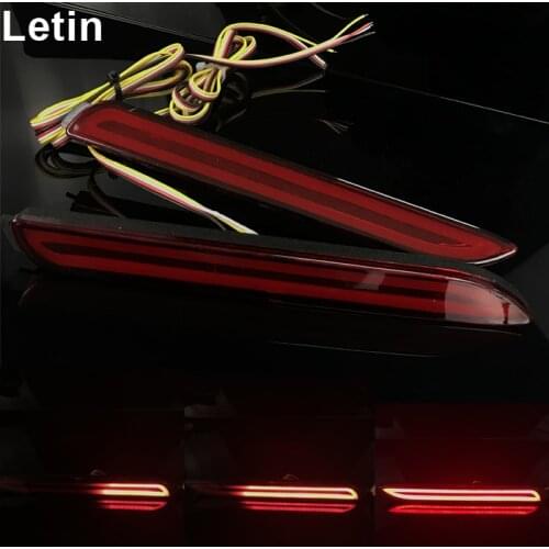 Dynamic flow sequential Reflector LED Rear Bumper brake turn indicator Light For Toyota Wish Sienna Camry Verso harrier fortuner